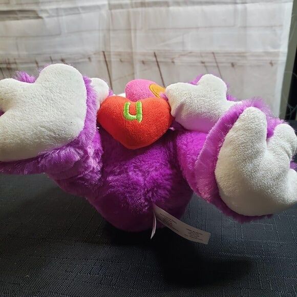 Valentines Adorable Purple Pink I Love U Frog Plush Stuffed Animal 8" - Picture 5 of 10
